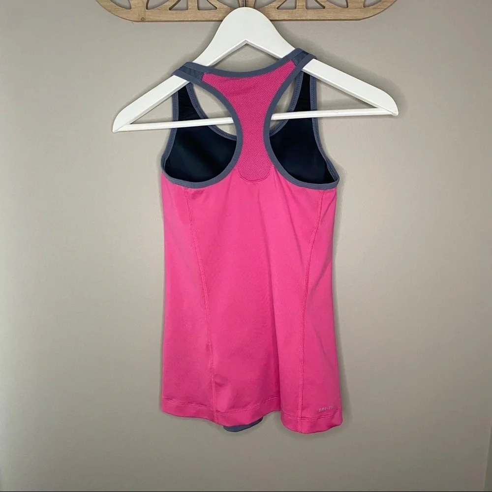 Nike Dri-Fit Work Out Tank Top Pink/Gray Sz XS